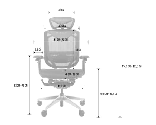 Chaise de Bureau Ergonomique REKT RGo Max – Confort Ajustable Noir