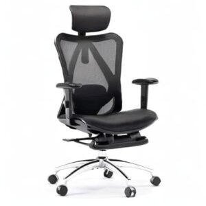 Chaise de Bureau Ergonomique SIHOO avec Repose-Pieds et Support Lombaire Noir