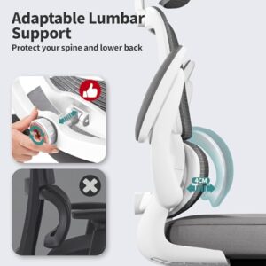 Chaise de Bureau Ergonomique TRALT avec Roues et Hauteur Réglable – Gris Clair