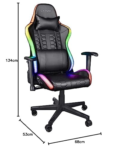 Chaise de Bureau Gamer Trust Gaming GXT 716 Rizza RGB LED Ergonomique