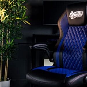 Chaise de Bureau Gaming Konix Boruto Naruto – Cuir Bleu et Noir, Inclinaison 15°