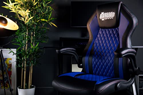 Chaise de Bureau Gaming Konix Boruto Naruto – Cuir Bleu et Noir, Inclinaison 15°