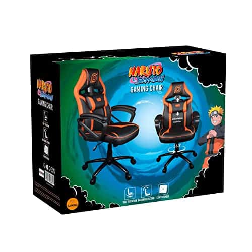 Chaise de Bureau Gaming Konix Naruto Shippuden – Inclinaison 15° et Motif Konoha