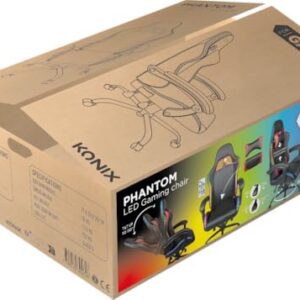 Chaise de Bureau Gaming Konix Phantom – Éclairage RVB et Inclinaison 135°