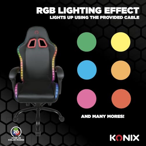 Chaise de Bureau Gaming Konix Phantom – Éclairage RVB et Inclinaison 135°