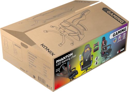 Chaise de Bureau Gaming Konix Phantom – Éclairage RVB et Inclinaison 135°