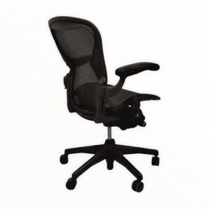 Chaise de Bureau Herman Miller Aeron Noir Simili Cuir Réglable