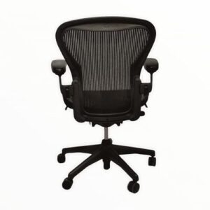 Chaise de Bureau Herman Miller Aeron Noir Simili Cuir Réglable