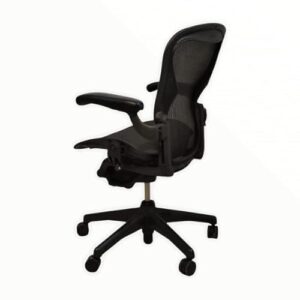 Chaise de Bureau Herman Miller Aeron Noir Simili Cuir Réglable