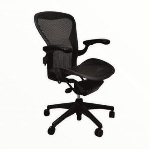 Chaise de Bureau Herman Miller Aeron Noir Simili Cuir Réglable