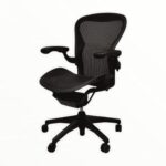 Chaise de Bureau Herman Miller Aeron Noir Simili Cuir Réglable