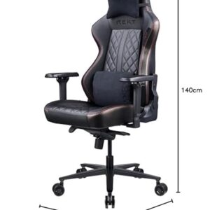 Chaise de Bureau XL REKT Legend-R Noir Ergonomique avec Coussin Lombaire Ajustable