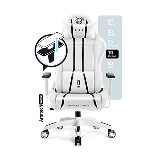 Chaise de Gaming Diablo X-One 2.0 Ergonomique avec Accoudoirs Réglables – Blanc