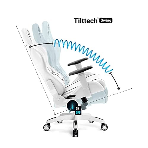 Chaise de Gaming Diablo X-One 2.0 Ergonomique avec Accoudoirs Réglables – Blanc