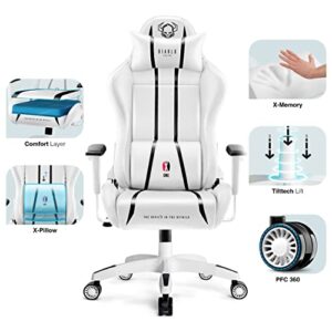Chaise de Gaming Diablo X-One 2.0 Ergonomique avec Accoudoirs Réglables – Blanc