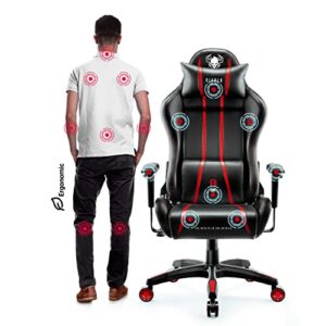 Chaise de Gaming Diablo X-One 2.0 Ergonomique Rouge avec Accoudoirs Réglables