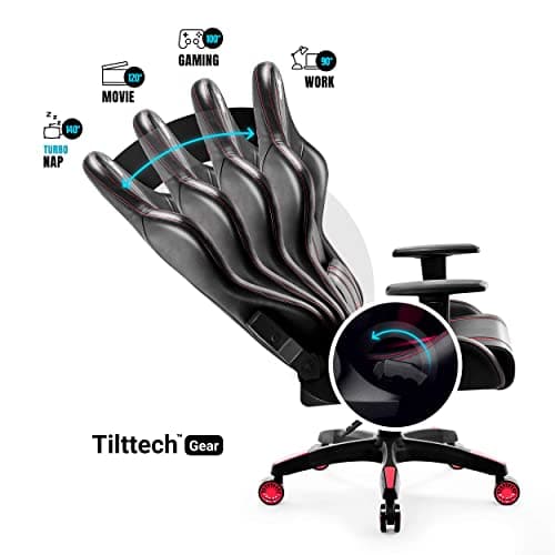 Chaise de Gaming Diablo X-One 2.0 Ergonomique Rouge avec Accoudoirs Réglables