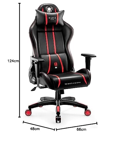 Chaise de Gaming Diablo X-One 2.0 Ergonomique Rouge avec Accoudoirs Réglables