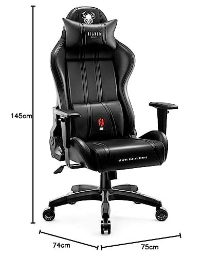 Chaise de Gaming Diablo X-One 2.0 XL Ergonomique Noir avec Accoudoirs Réglables