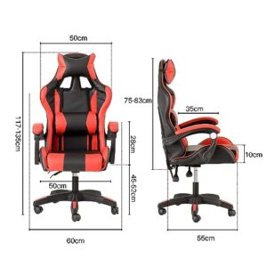 Chaise de Gaming Ergonomique Baroni Home avec Dossier Réglable Rouge