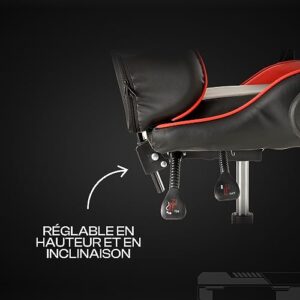 Chaise de Gaming Ergonomique Baroni Home avec Dossier Réglable Rouge