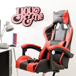 Chaise de Gaming Ergonomique Baroni Home avec Dossier Réglable Rouge