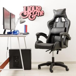 Chaise de Gaming Ergonomique Baroni Home avec Massage Lombaire et Support Dorsal