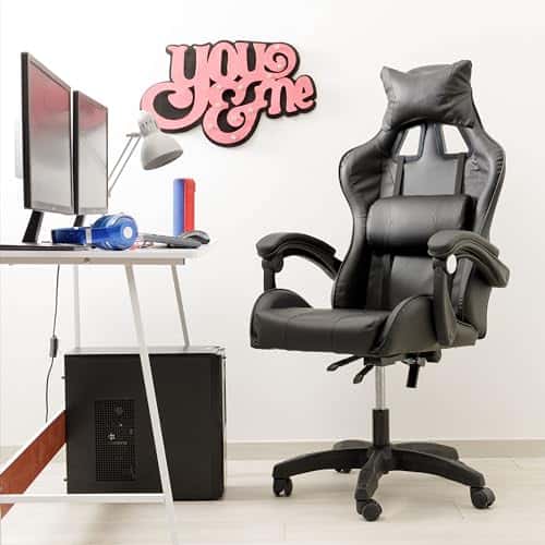Chaise de Gaming Ergonomique Baroni Home avec Massage Lombaire et Support Dorsal
