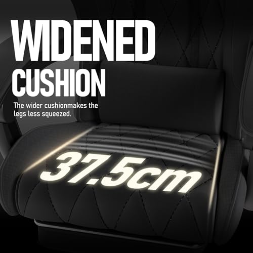 Chaise de Gaming Ergonomique Flamaker avec Repose-Pieds, 150 kg, Noir