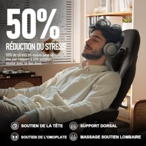 Chaise de Gaming Ergonomique Flamaker avec Repose-Pieds, 150 kg, Noir