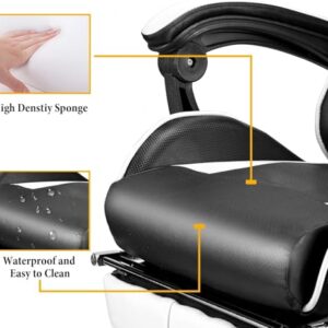 Chaise de Gaming Ergonomique IZTOSS Dossier Réglable C-Noir+Blanc avec Support Lombaire