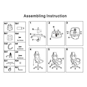 Chaise de Gaming Flyelf Ergonomique Racing, Hauteur Réglable Rouge-Noir