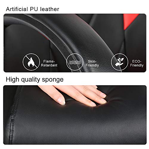 Chaise de Gaming Flyelf Ergonomique Racing, Hauteur Réglable Rouge-Noir