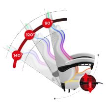 Chaise de Gaming Huzaro Force 4.7 LED RGB Ergonomique et Confortable