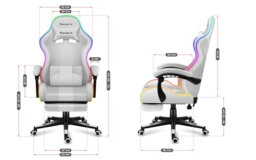Chaise de Gaming Huzaro Force 4.7 LED RGB Ergonomique et Confortable