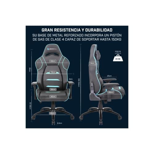 Chaise de Gaming Newskill Valkyr NS-CH-VALKYR-BLUE avec Accoudoirs 4D et Inclinable 180°