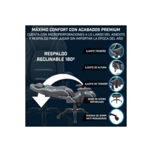 Chaise de Gaming Newskill Valkyr NS-CH-VALKYR-BLUE avec Accoudoirs 4D et Inclinable 180°