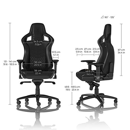 Chaise de Gaming Noblechairs Epic en Cuir Véritable Noir