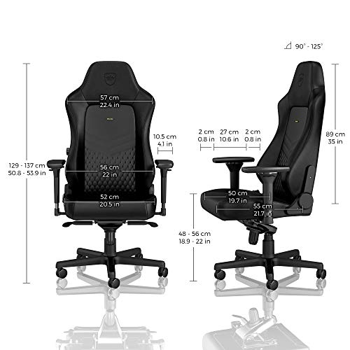 Chaise de Gaming Noblechairs Hero en Cuir Véritable – Noir