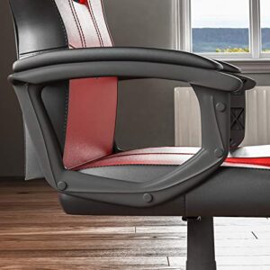 Chaise de Gaming Vida Designs Racing Comet Rouge et Noir, Réglable et Inclinable