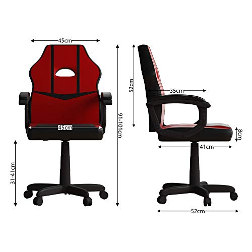 Chaise de Gaming Vida Designs Racing Comet Rouge et Noir, Réglable et Inclinable