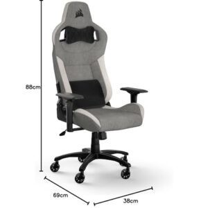 Chaise de Jeu Corsair T3 Rush en Acier Alliés – Grise et Blanche