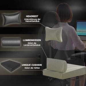 Chaise de Jeu Devoko avec Massage, Repose-Pieds et Coussin Lombaire – Noir