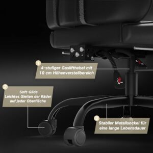 Chaise de Jeu Devoko avec Massage, Repose-Pieds et Coussin Lombaire – Noir