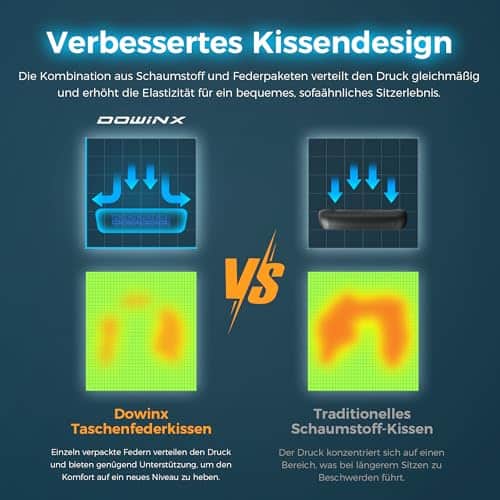 Chaise de Jeu Dowinx Ergonomique en Cuir PU avec Repose-Pieds Noir