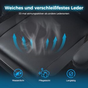 Chaise de Jeu Dowinx Ergonomique en Cuir PU avec Repose-Pieds Noir