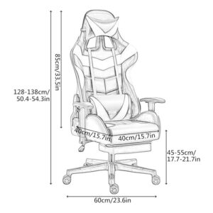 Chaise de Jeu Ergonomique IPSU avec Repose-Pieds et Support Lombaire