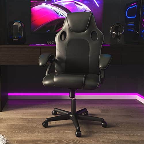 Chaise de Jeu Ergonomique Play haha en Cuir Noir pour Bureau