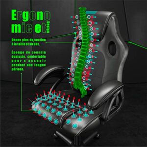 Chaise de Jeu Ergonomique Play haha en Cuir Noir pour Bureau