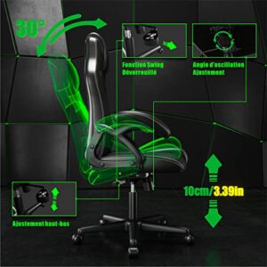 Chaise de Jeu Ergonomique Play haha en Cuir Noir pour Bureau